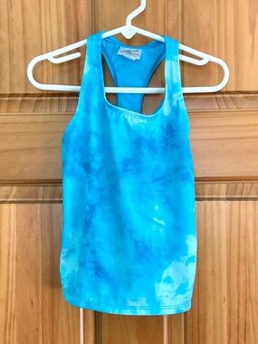Lands’ End girls size 6 turquoise blue racer back swim tank top